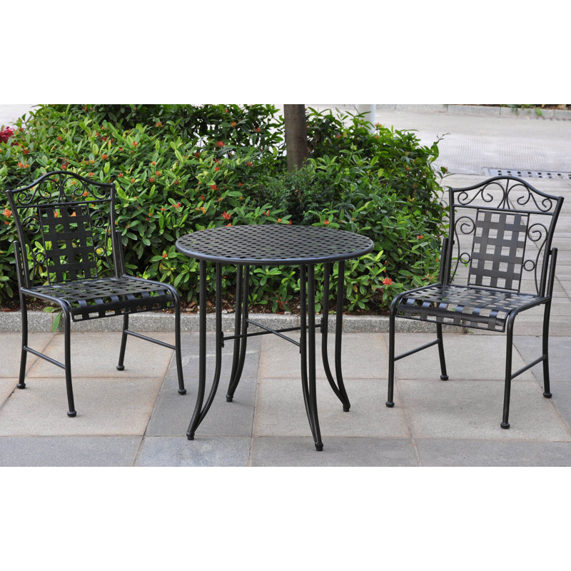 Darby Home Co Abbottsmoor Iron Patio 3 Piece Bistro Set & Reviews Wayfair